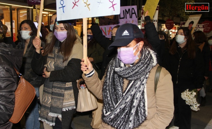 Samsun'da Kadına Şiddet Protestosu