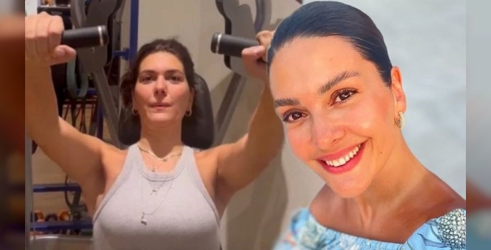 Bergüzar Korel'den spor salonu paylaşımı: 'Kalça yukarı kalkmıyor hocam'