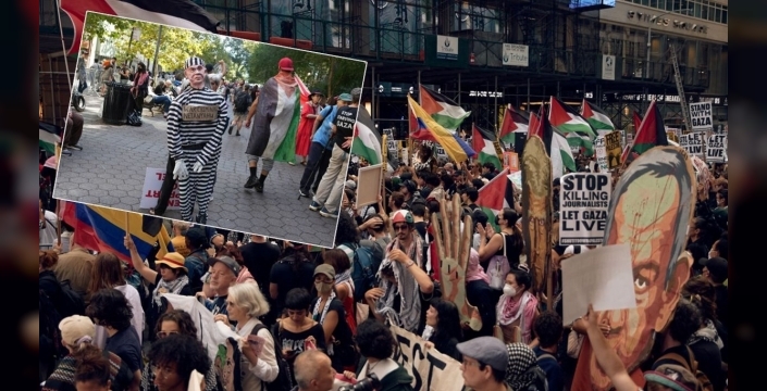New York'ta Netanyahu protestosu: Binlerce kişi sokağa döküldü
