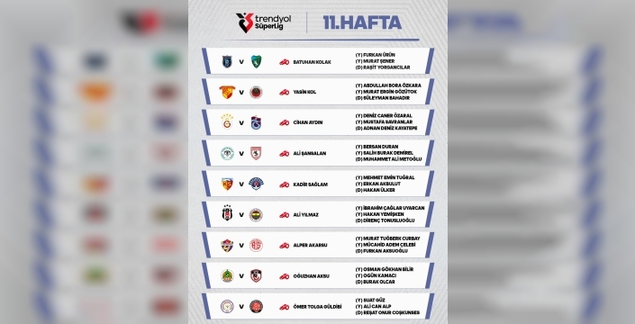 süper ligte flaş gelişme: 11. haftanın hakemleri duyuruldu