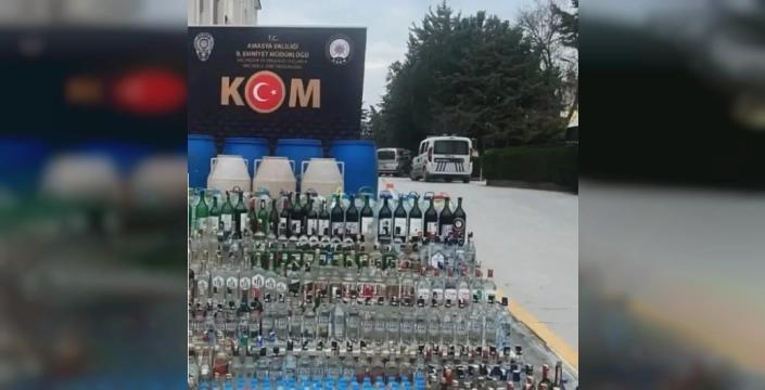 Amasya'da kaçak ve sahte alkol operasyonu: 2 şüpheli tutuklandı