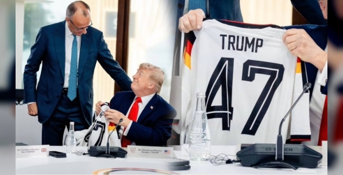 Almanya Başbakanı Merz, Trump'a milli forma hediye etti