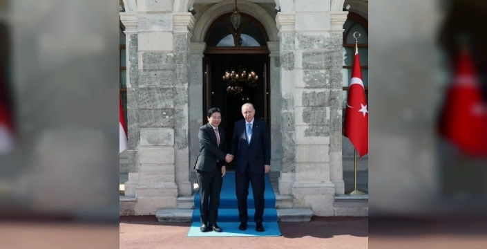 Cumhurbaşkanı Erdoğan, Singapur Başbakanı'nı Dolmabahçe'de ağırladı